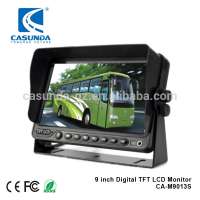 Waterproof 9 inch digital TFT bus lcd Monitor with three brackets